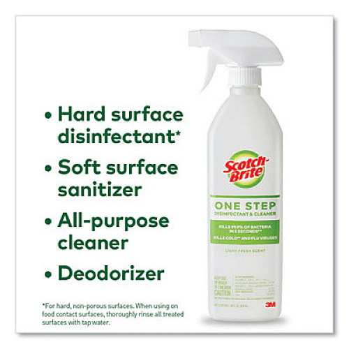 Scotch-Brite One Step Disinfectant and Cleaner, Light Fresh Scent, 28 oz Spray Bottle, 6/Carton (SB1STPRTUCT)