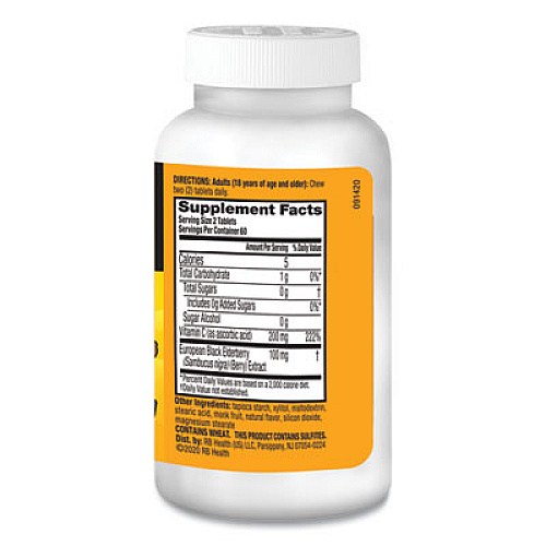 Airborne Immune Support Chewable Tablets, Elderberry, 120 Tablets per Bottle (99572)