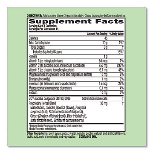 Airborne Immune Support Plus Probiotic Gummies, Assorted Fruit Flavors, 42/Bottle (97405)