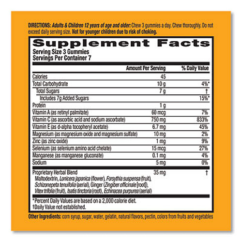 Airborne Immune Support Gummies, Very Berry, 21/Bottle (90846)