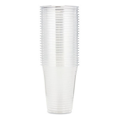 Dixie Clear Plastic PETE Cups, 16 oz, 25/Sleeve, 20 Sleeves/Carton (CPET16DX)