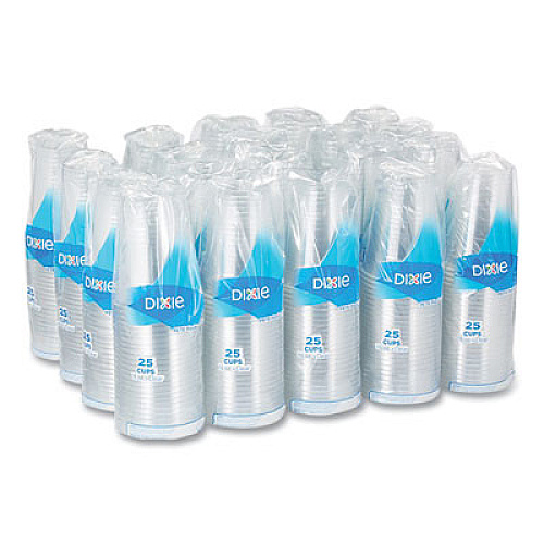 Dixie Clear Plastic PETE Cups, 16 oz, 25/Sleeve, 20 Sleeves/Carton (CPET16DX)