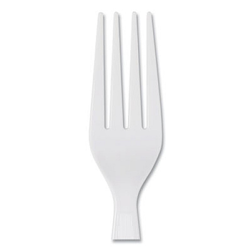 Dixie Plastic Cutlery, Heavyweight Fork, White, 1,000/Carton (FH217)