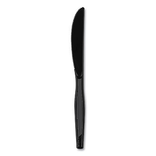 Dixie Plastic Cutlery, Heavyweight Knife, Black, 1,000/Carton (KH517)