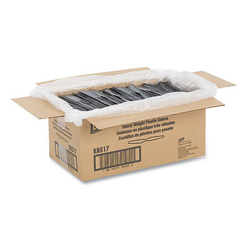 Dixie Plastic Cutlery, Heavyweight Knife, Black, 1,000/Carton (KH517)