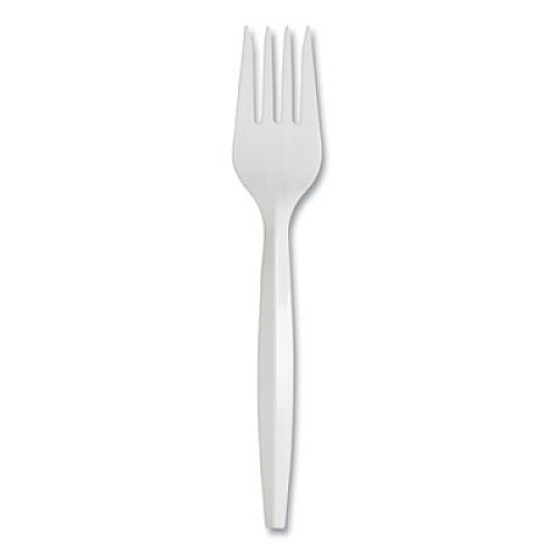 Dixie Mediumweight Polypropylene Cutlery, Fork, White, 1,000/Carton (PFM21S)