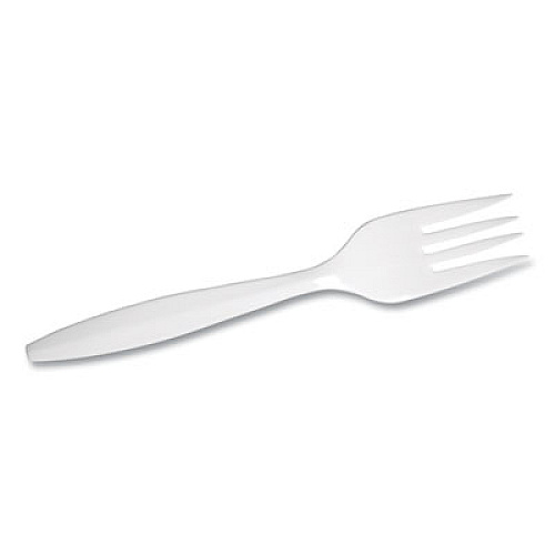 Dixie Mediumweight Polypropylene Cutlery, Fork, White, 1,000/Carton (PFM21S)
