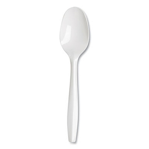 Dixie Mediumweight Polypropylene Cutlery, Teaspoon, White, 1,000/Carton (PTM21S)