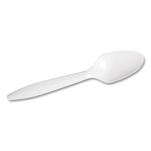 Dixie Mediumweight Polypropylene Cutlery, Teaspoon, White, 1,000/Carton (PTM21S)