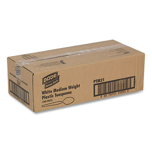 Dixie Mediumweight Polypropylene Cutlery, Teaspoon, White, 1,000/Carton (PTM21S)