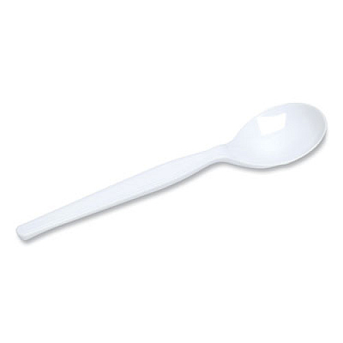 Dixie Plastic Cutlery, Heavyweight Soup Spoon, White, 1,000/Carton (SH217)