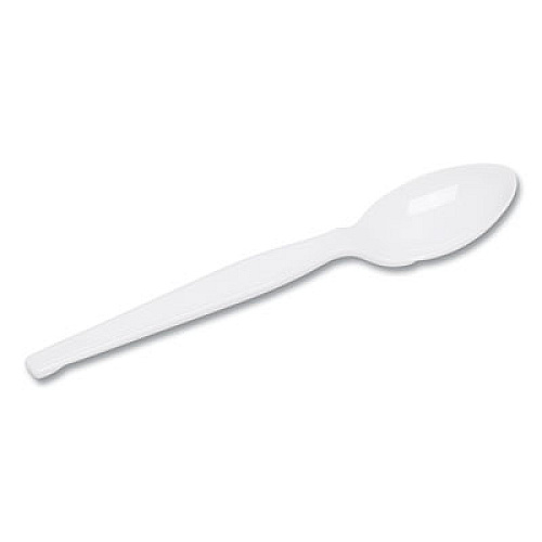 Dixie Plastic Cutlery, Heavyweight Spoon, White, 1,000/Carton (TH217)