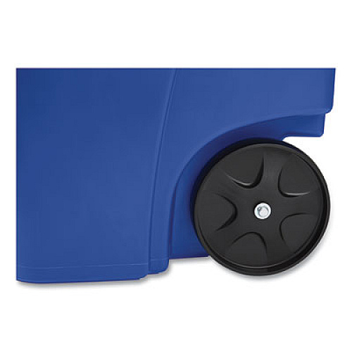 Rubbermaid Commercial Square Brute Recycling Rollout Container, 50 gal, Plastic, Blue (9W2773BLU)
