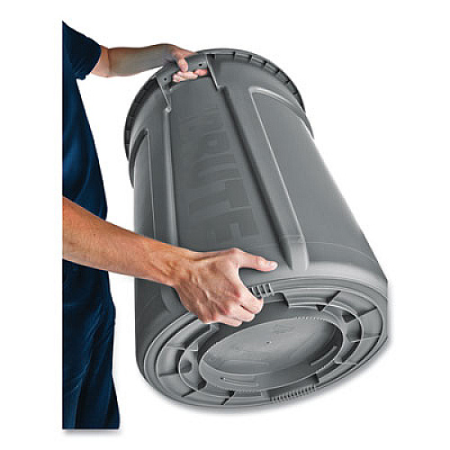 Rubbermaid Commercial Vented Round Brute Container, 44 gal., Plastic, Gray (264360GY)
