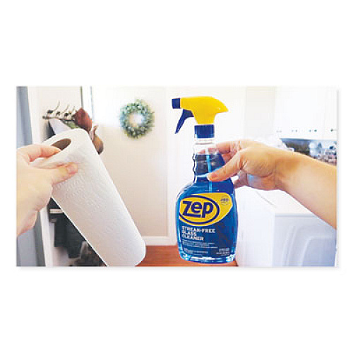 Zep Commercial Streak-Free Glass Cleaner, Pleasant Scent, 32 oz Spray Bottle, 12/Carton (ZU112032CT)
