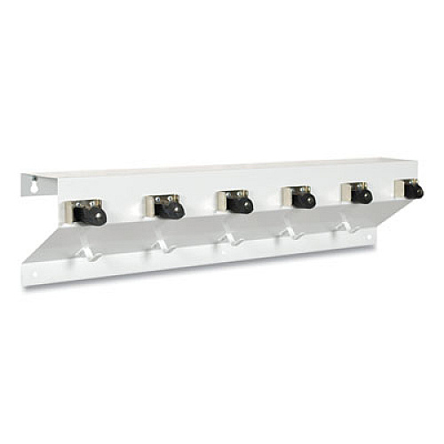 Ex-Cell THE CLINCHER MOP AND BROOM HOLDER, 34"W X 5 1/2"D X 7 1/2"H, WHITE GLOSS, EACH (333 6 WHT2)