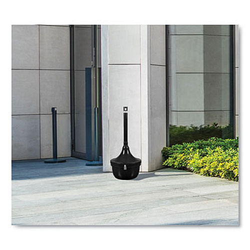 Ex-Cell SMOKERS' OASIS RECEPTACLE, ROUND, STEEL, 4.5 GAL, BLACK (SRS1 BLK)