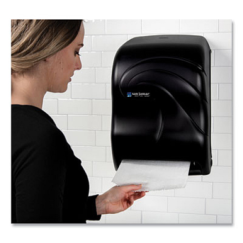 San Jamar Oceans Tear-N-Dry Electronic Touchless Roll Towel Dispenser, 11.75 x 9 x 15.5, Black Pearl (T1390TBK)