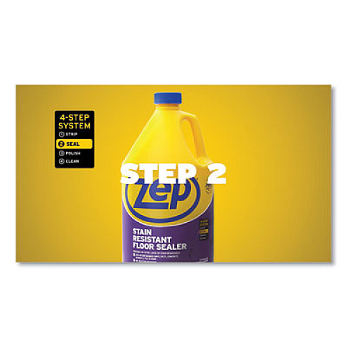 Zep Commercial Stain Resistant Floor Sealer, Unscented, 1 gal, 4/Carton (ZUFSLR128CT)