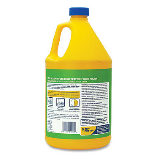 Zep Commercial High Traffic Floor Polish, 1 gal, 4/Carton (ZUHTFF128CT)