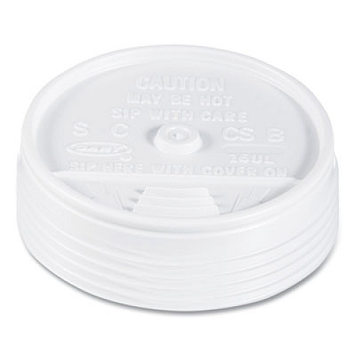 Dart Plastic Lids, Fits 12 oz to 24 oz Foam Cups, Vented, Translucent, 100/Pack, 10 Packs/Carton (16JL)