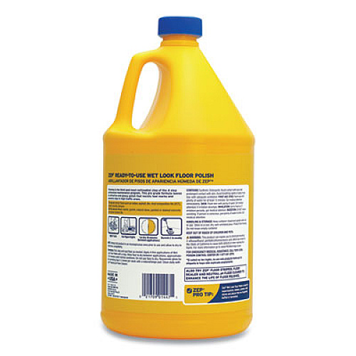 Zep Commercial Wet Look Floor Polish, 1 gal, 4/Carton (ZUWLFF128CT)