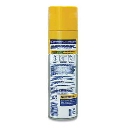 Zep Commercial Stainless Steel Polish, 14 oz Aerosol Spray, 12/Carton (ZUSSTL14CT)