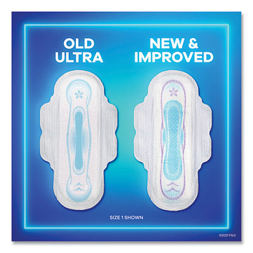 Always Ultra Thin Pads with Wings, Size 2, Long, Super Absorbent, 32/Pack, 3 Packs/Carton (97020)