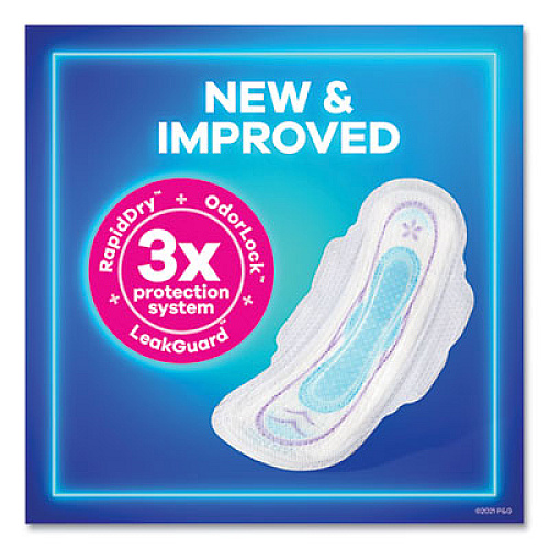 Always Ultra Thin Pads with Wings, Size 2, Long, Super Absorbent, 32/Pack, 3 Packs/Carton (97020)
