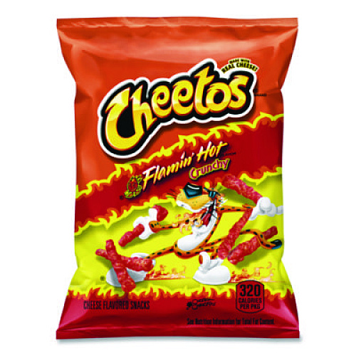 Cheetos Crunchy Cheese Flavored Snacks, Flamin' Hot, 2 oz Bag, 64/Carton (FRI44368)