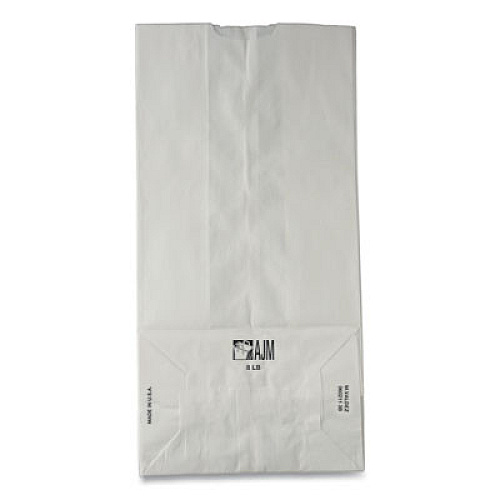 Ross & Wallace Paper Products Grocery Paper Bags, 8# Size, 35# Basis Weight, 6" x 3.88" x 12.5", White, 500/Bundle (GW8500)