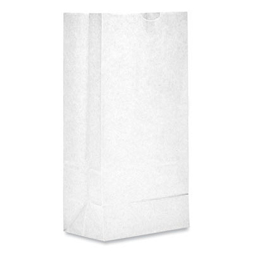 Ross & Wallace Paper Products Grocery Paper Bags, 10# Size, 35# Basis Weight, 7" x 4.38" x 13.75", White, 500/Bundle (GW10500)