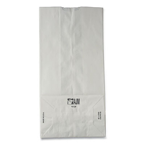 Ross & Wallace Paper Products Grocery Paper Bags, 10# Size, 35# Basis Weight, 7" x 4.38" x 13.75", White, 500/Bundle (GW10500)