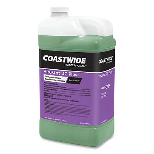Coastwide Professional Virustat DC Plus Disinfectant-Cleaner Concentrate for ExpressMix Systems, Lemon Scent, 3.25 L Bottle, 2/Carton (24321403)