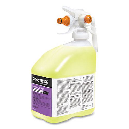 Coastwide Professional DC Plus Neutral Disinfectant-Cleaner Concentrate for EasyConnect Systems, Lemon Scent, 3.17 qt Bottle, 2/Carton (24381054)