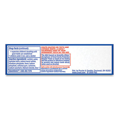 Crest Toothpaste, Personal Size, 0.85oz Tube, 240/Carton (30501)