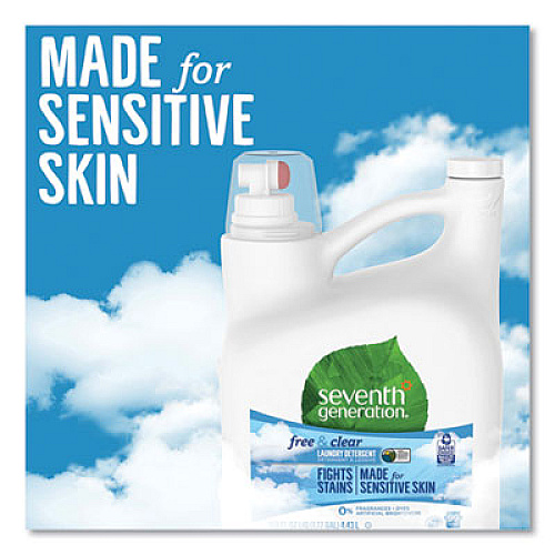 Seventh Generation Natural 2X Concentrate Liquid Laundry Detergent, Free and Clear, 99 loads, 150oz (22803)
