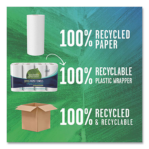 Seventh Generation 100% Recycled Paper Kitchen Towel Rolls, 2-Ply, 11 x 5.4, 156 Sheets/Rolls, 32 Rolls/Carton (13739CT)