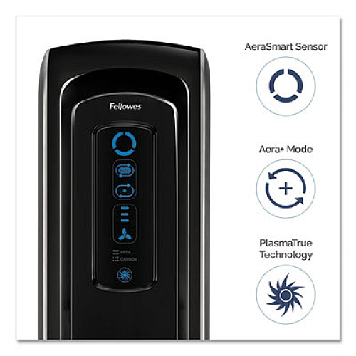 Fellowes HEPA and Carbon Filtration Air Purifiers, 100-200 sq ft Room Capacity, Black (9286001)