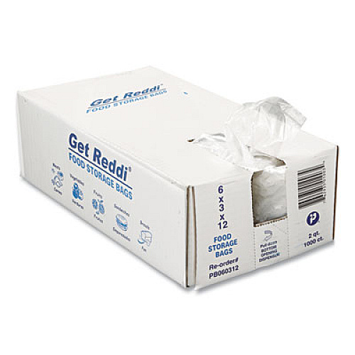Inteplast Group Food Bags, 64 oz, 6" x 3" x 12", Clear, 1,000/Carton (PB060312)