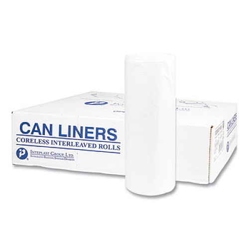 Inteplast Group High-Density Commercial Can Liner Value Pack, 60 gal, 19 mic, 38" x 58", Clear, Interleaved Roll, 25 Bags/Roll, 6 Rolls/CT (VALH3860N22)