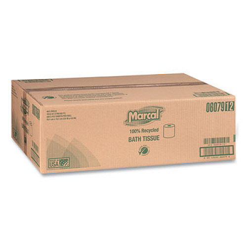 Marcal 100% Recycled Two-Ply Bath Tissue, Individually Wrapped Rolls, Septic Safe, White, 330 Sheets/Roll, 48 Rolls/Carton (6079)