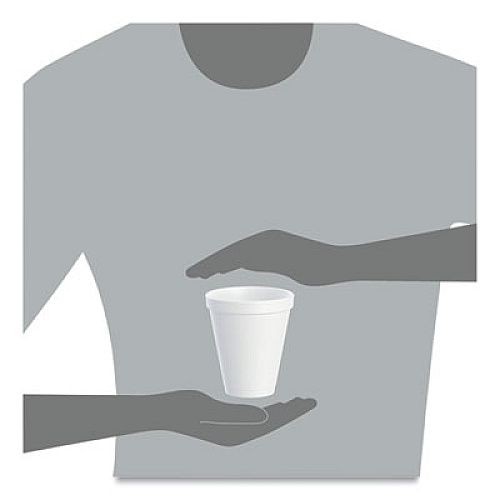 Dart Foam Drink Cups, 12 oz, Squat, White, 1,000/Carton (12J16)