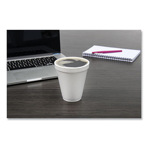 Dart Foam Drink Cups, 12 oz, Squat, White, 1,000/Carton (12J16)
