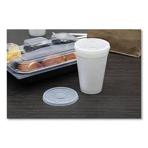 Dart Plastic Lids, Straw-Slot Lid, Fits 12 oz to 24 oz Hot/Cold Foam Cups, Translucent, 100/Pack, 10 Packs/Carton (16SL)