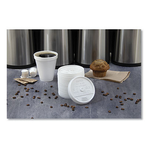Dart Plastic Lids, Fits 12 oz to 24 oz Hot/Cold Foam Cups, Sip-Thru Lid, White, 100/Pack, 10 Packs/Carton (16UL)