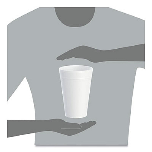 Dart Foam Drink Cups, 32 oz., White, 25/Bag, 20 Bags/Carton (32TJ32)