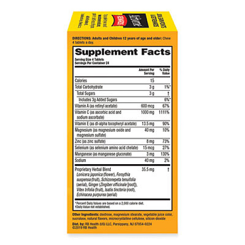 Airborne Immune Support Chewable Tablet, Berry, 96 Count (96340)