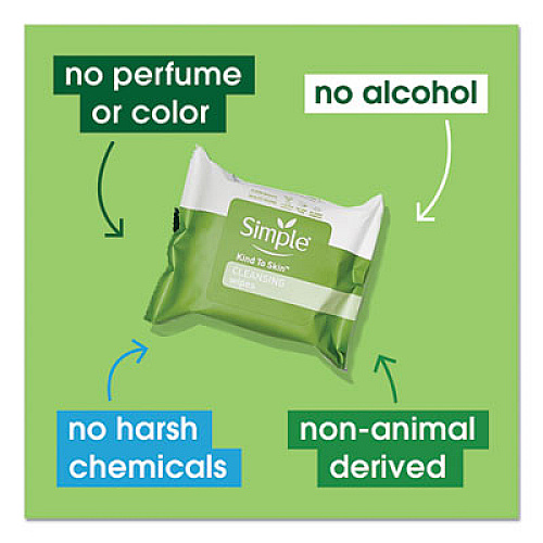 Simple Eye And Skin Care, Facial Wipes, 25/Pack (70005PK)
