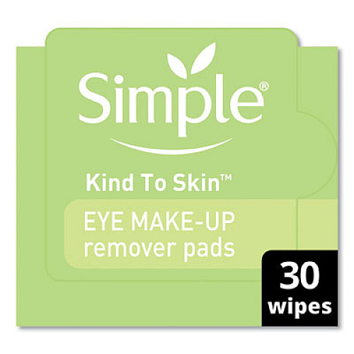 Simple Eye And Skin Care, Eye Make-Up Remover Pads, 30/Pack, 6 Packs/Carton (27222CT)
